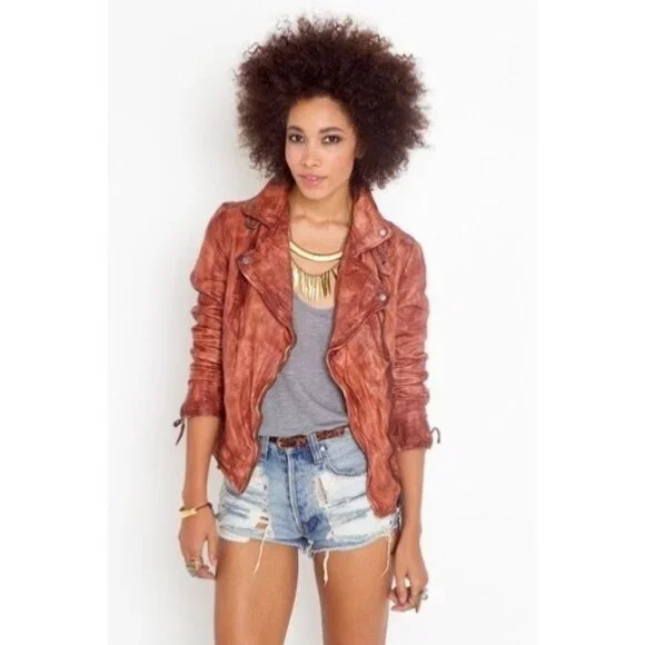 Free People Muubaa Distressed Leather Moto Biker Jacket 4| Indie Coastal Cowgirl - Picture 3 of 16
